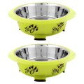Iconic Pet Iconic Pet 51769 54 oz Color Splash Designer Oval Fusion Bowl for Pet Dog - Large Green ; Set of 2 - 6 Cups 51769